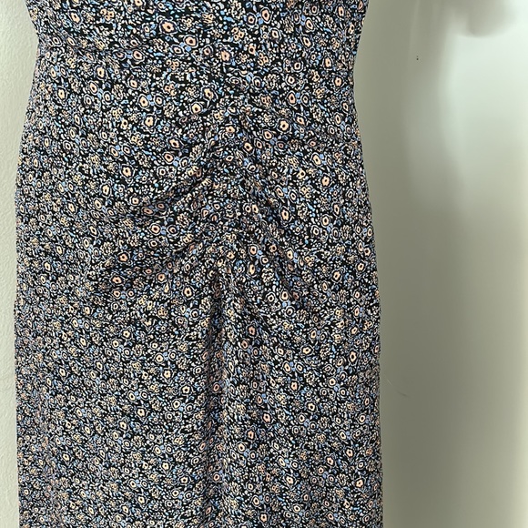 PARKER NY Suzie 100% SILK Viceroy Floral Flutter Sleeve A-Line Dress Sz 2 Small - Picture 10 of 14